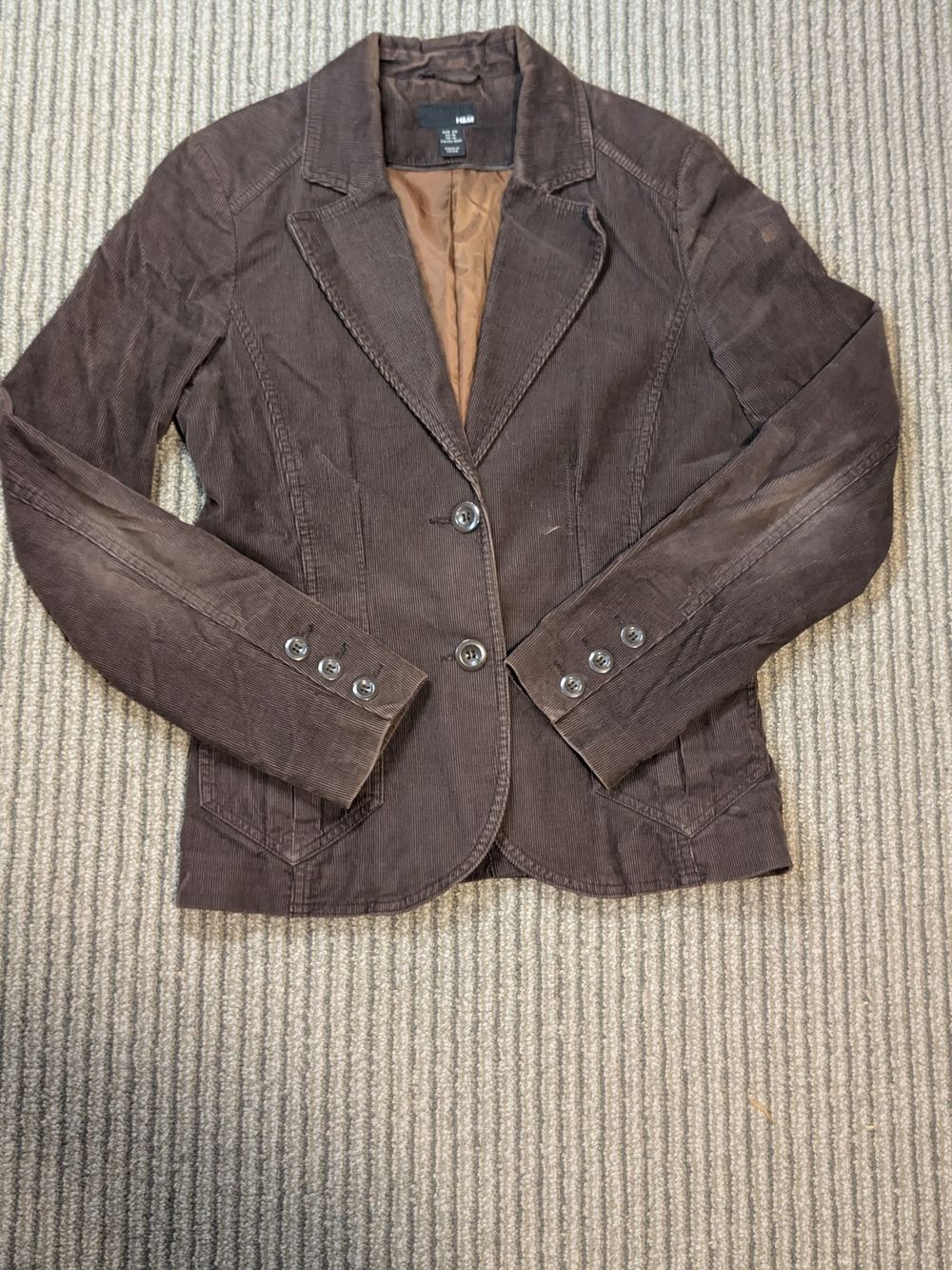 H & M Brown Corduroy Blazer Jacket - Women's